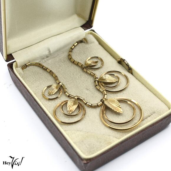 Vintage Krementz Gold Overlay Necklace in Original Box Signed Jewelry - Hey Viv - Picture 1 of 8